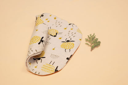 BURP CLOTH  - Baa Baa That Sheep  - Lime & Lenomade