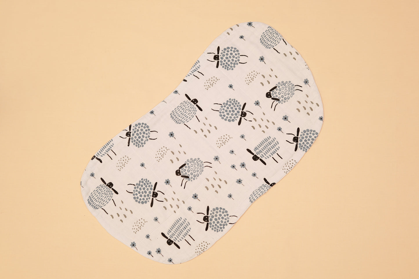 BURP CLOTH - Set of 2 - Sheep & Dalmatians - Blueberry Cream