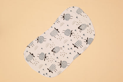 BURP CLOTH - Set of 2 - Sheep & Dalmatians - Blueberry Cream