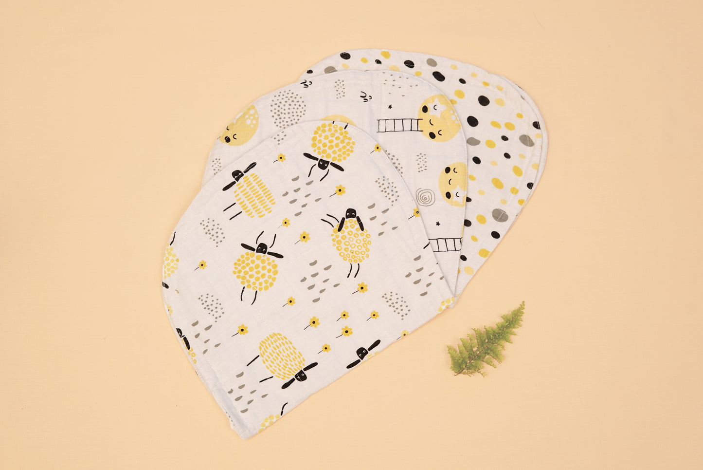 BURP CLOTH - Set of 3 - Lime & Lenomade
