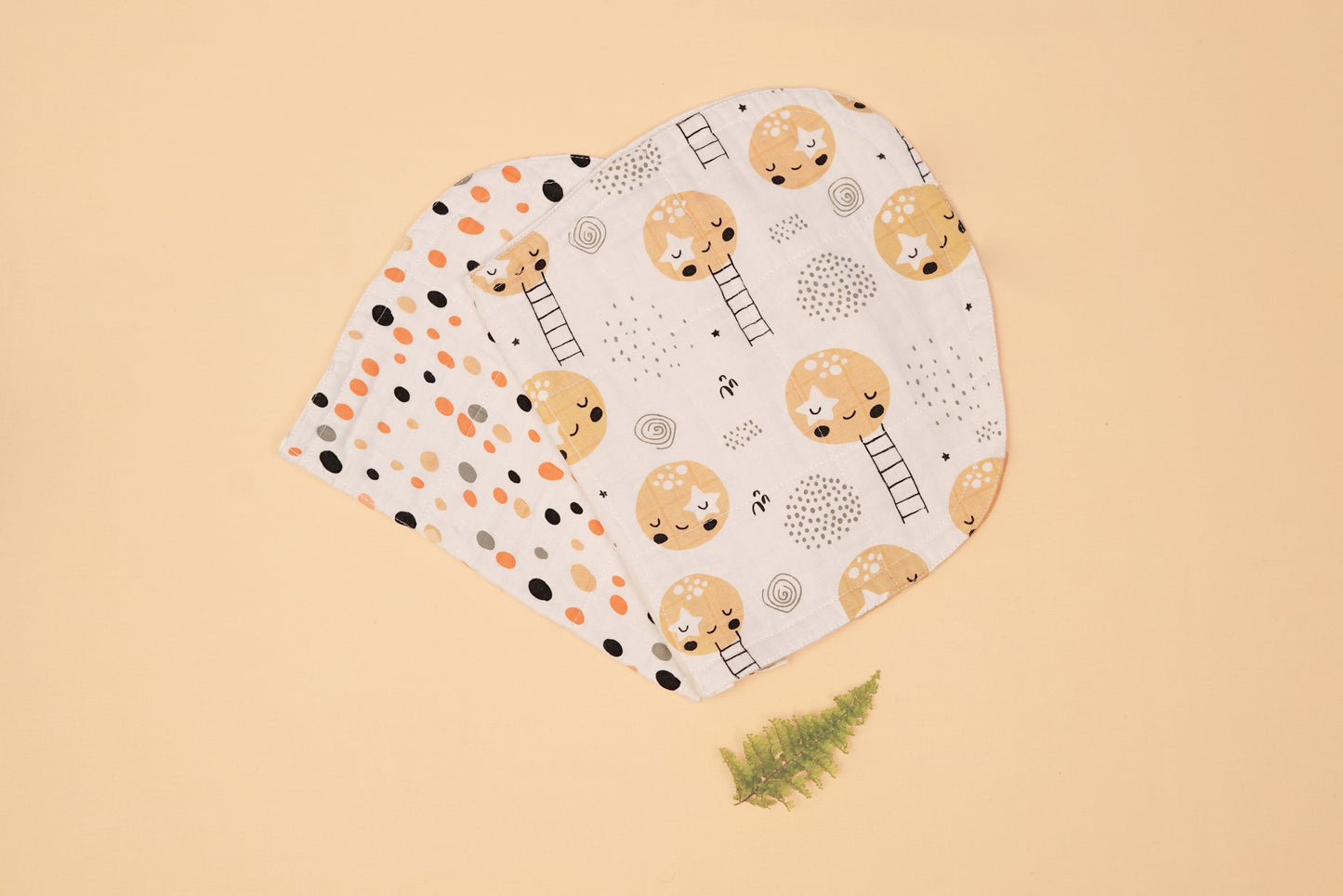 BURP CLOTH - Set of 2 - Moon & Dalmatians - Butternut Squash