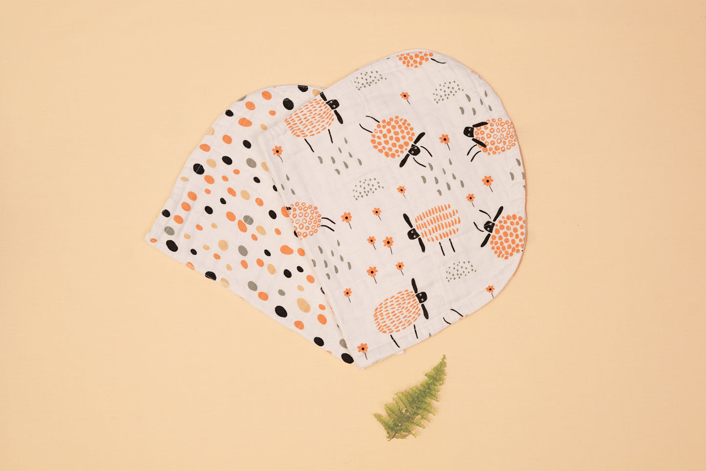 BURP CLOTH - Set of 2 - Sheep & Dalmatians - Butternut Squash