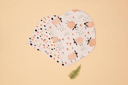 BURP CLOTH - Set of 2 - Sheep & Dalmatians - Butternut Squash
