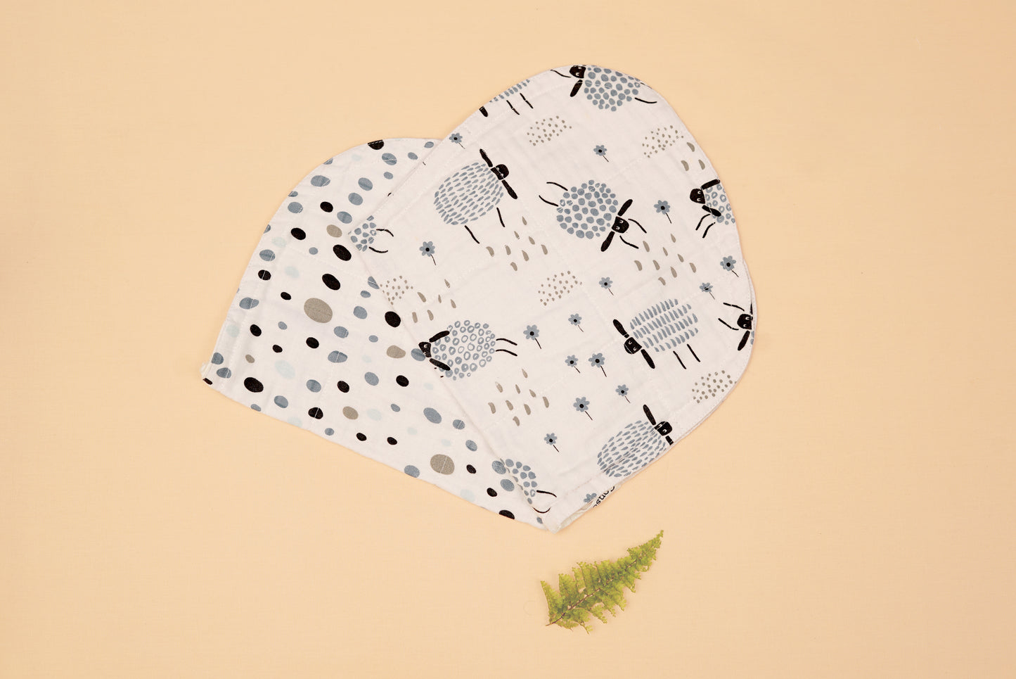 BURP CLOTH - Set of 2 - Sheep & Dalmatians - Blueberry Cream