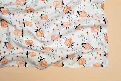 SWADDLE - Set of 2 - Sheep & Dalmatians - Butternut Squash