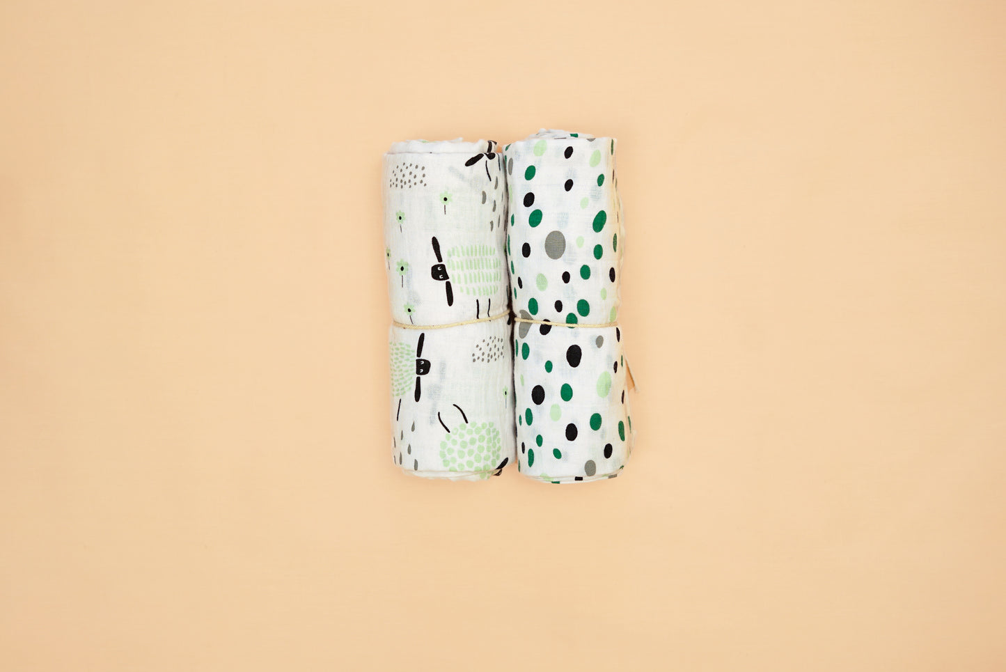 SWADDLE - Set of 2 - Sheep & Dalmatians - Whipper Seafoam