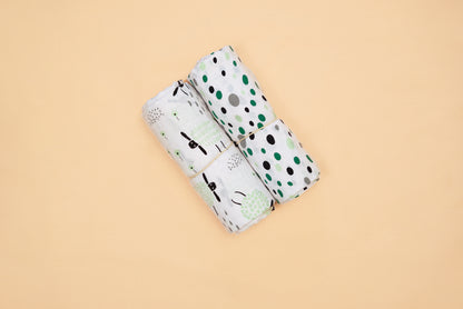 SWADDLE - Set of 2 - Sheep & Dalmatians - Whipper Seafoam
