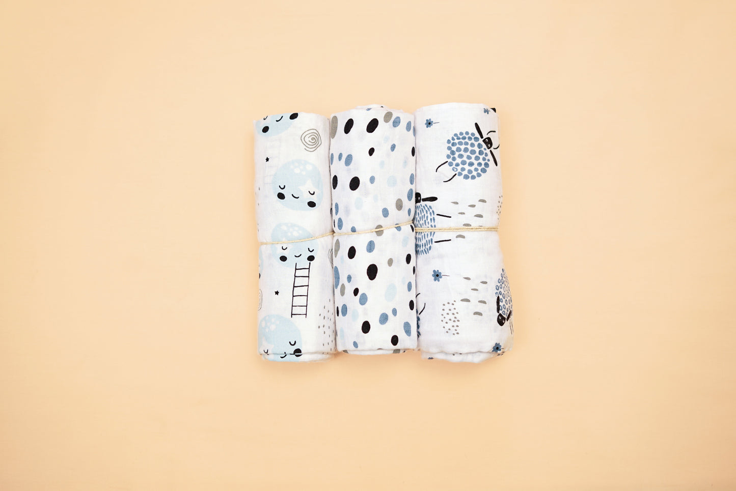 SWADDLE - Set of 3 - Blueberry Cream