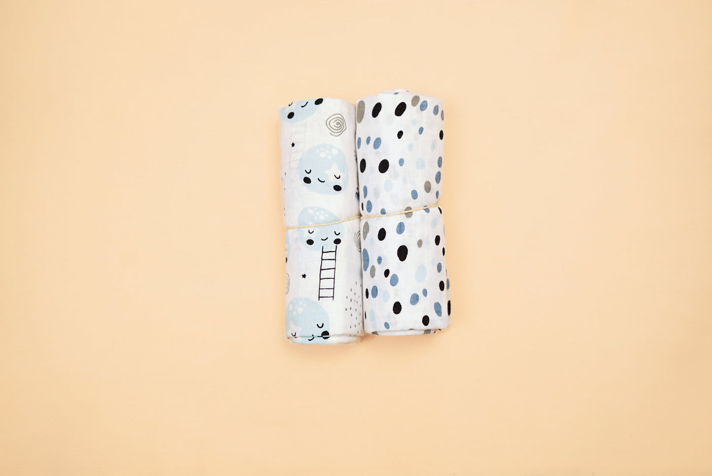 SWADDLE - Set of 2 Moon & Dalmatians- Blueberry Cream