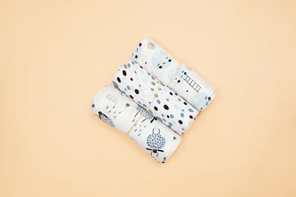 SWADDLE - Set of 3 - Blueberry Cream
