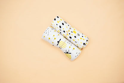 SWADDLE - Set of 2 - Sheep & Dalmatians - Lime & Lenomade