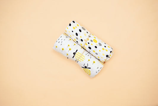 SWADDLE - Set of 2 - Sheep & Dalmatians - Lime & Lenomade