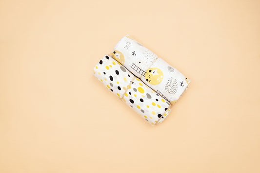 SWADDLE - Set of 2 - Moon & Dalmatians - Lime & Lenomade