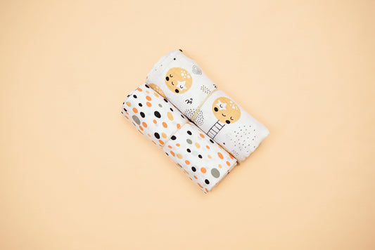 SWADDLE - Set of 2 - Moon & Dalmatians - Butternut Squash